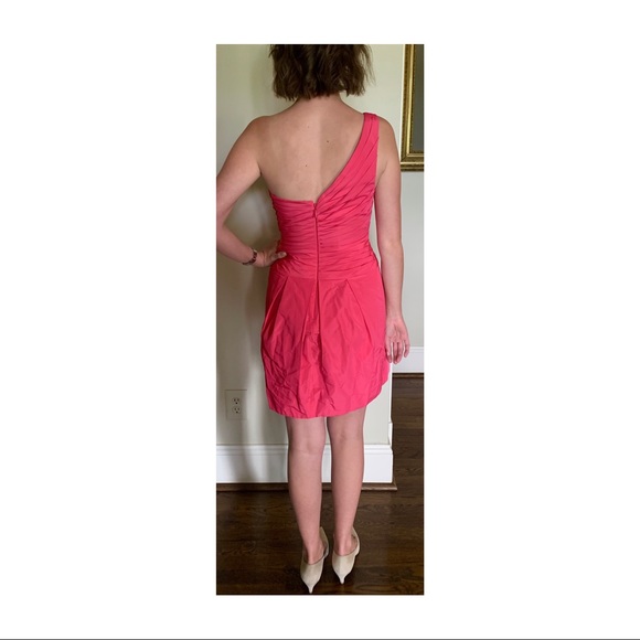 Hot pink taffeta BCBG cocktail dress - Picture 2 of 5